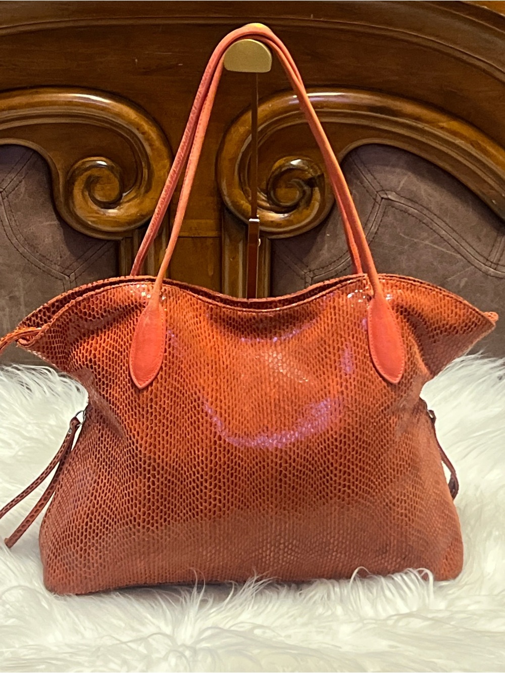 Sorial Velvety Soft Snake Embossed Leather hobo shoulder bag